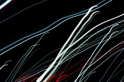 Abstract background with geometric elements and colorful lines on a black b.. Stock Photos