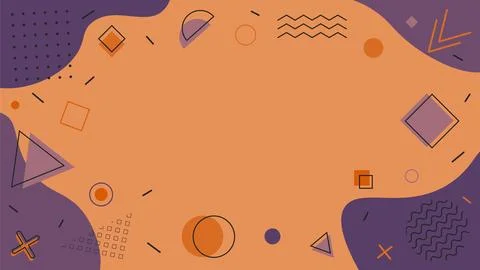 Abstract background Geometric elements. Halloween color. Memphis style. Illustrazione stock