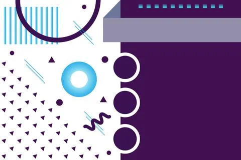 Abstract background with geometric elements in Memphis style. Background wi.. Stock Illustration