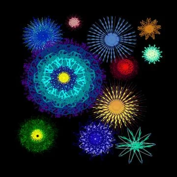 Abstract background with geometric flowers Stock Illustration