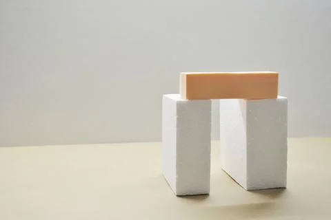 Abstract background with geometric forms and podiums for product presentation Stock Photos