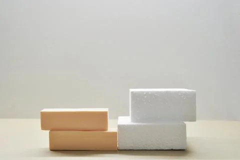 Abstract background with geometric forms and podiums for product presentation Stock Photos