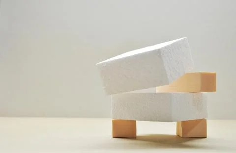 Abstract background with geometric forms and podiums for product presentation Stock Photos