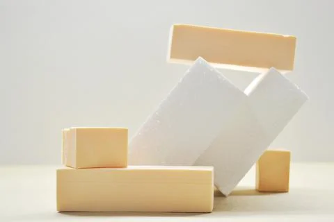 Abstract background with geometric forms and podiums for product presentation Stock Photos