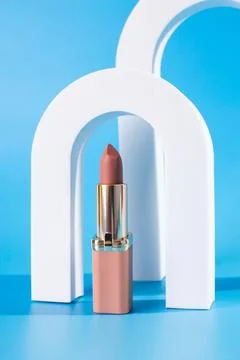Abstract background with geometric forms  for product presentation nude lip.. Stock Photos