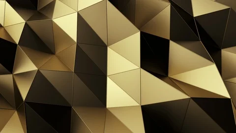 Abstract background of geometric gold surface. Computer generated loop animation Stock Footage 121958492