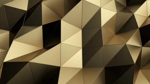 Abstract background of geometric gold surface. Computer generated loop animation Stock Footage 121958807