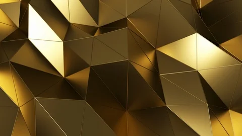 Abstract background of geometric gold surface. Computer generated loop animation Stock Footage 121959316