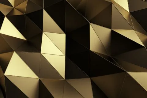 Abstract background of geometric gold surface. Computer generated loop animat Stock Illustration
