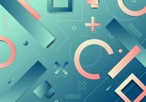 Abstract background geometric gradient shape elements pattern dynamic shape c Stock Illustration