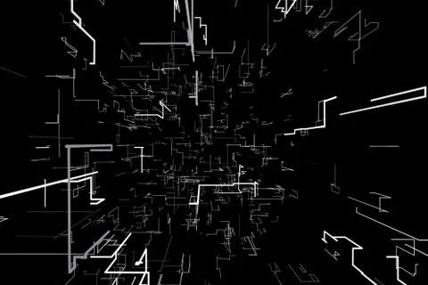 Abstract background with geometric pattern, futuristic perspective black an.. 스톡 일러스트