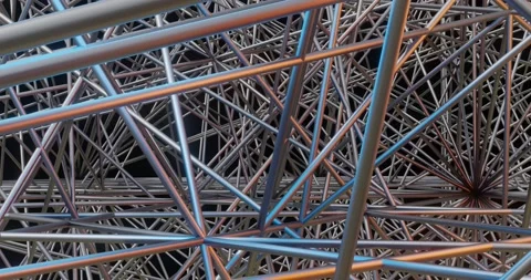 Abstract background. Geometric pattern from pipes. Stock Footage 151613950