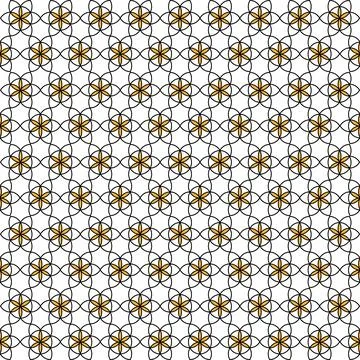 Abstract Background geometric seamless pattern floral from circle shape Stock Illustration