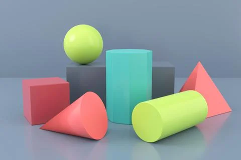 Abstract background of geometric shape. 3D rendering. Stock Illustration