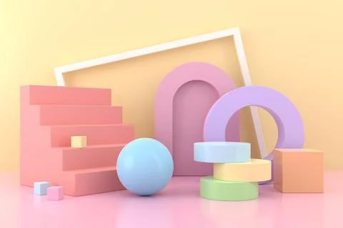 Abstract background of geometric shape. 3D rendering. Illustrazione stock