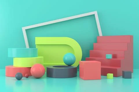 Abstract background of geometric shape. 3D rendering. Stock Illustration