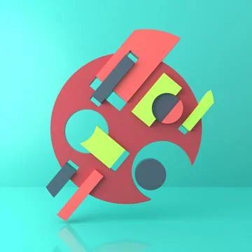 Abstract background of geometric shapes. 3D rendering. Stock Illustration