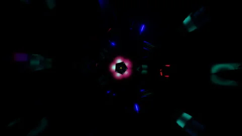 Abstract background with geometric shapes and seamless strobe lights Stockbeeldmateriaal 327443248
