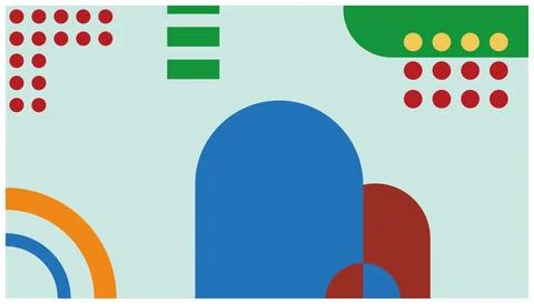 Abstract background with geometric shapes and dots. Stock Illustration