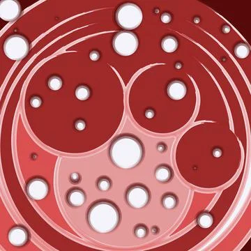 Abstract background with geometric shapes circles in red shades Stock Illustration