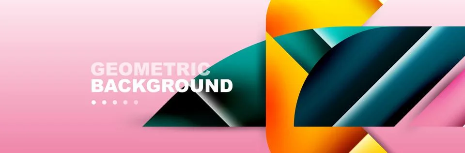 Abstract background with geometric shapes composition and light and shadow Stock Illustration