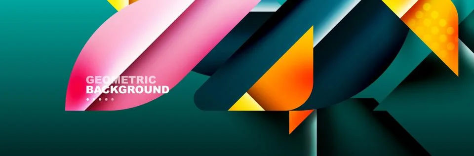 Abstract background with geometric shapes composition and light and shadow Stock Illustration