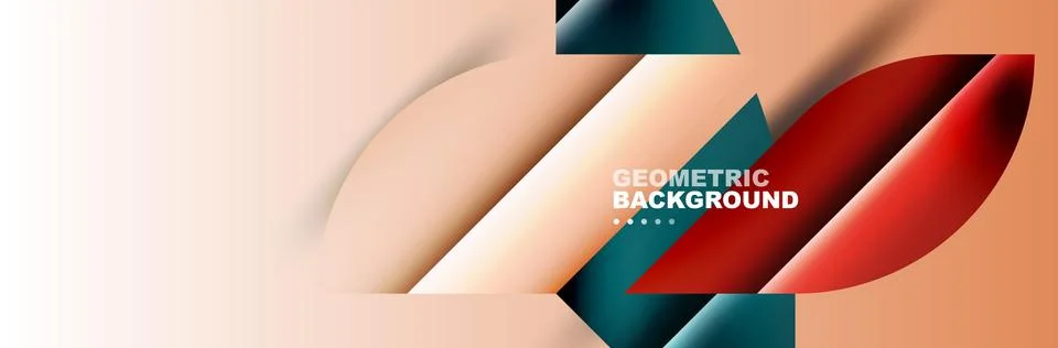 Abstract background with geometric shapes composition and light and shadow Stock Illustration