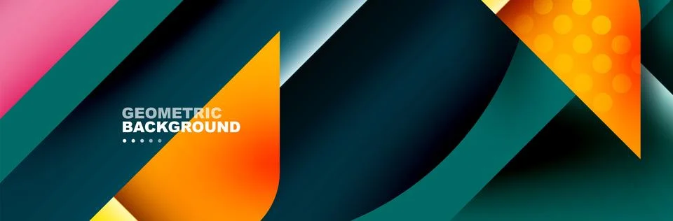Abstract background with geometric shapes composition and light and shadow Stock Illustration
