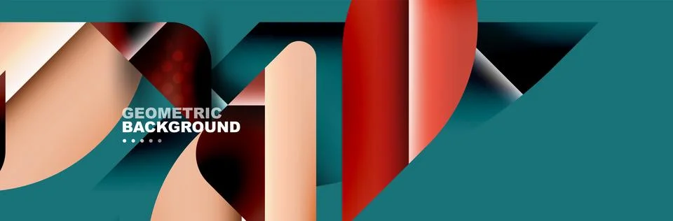 Abstract background with geometric shapes composition and light and shadow Stock Illustration