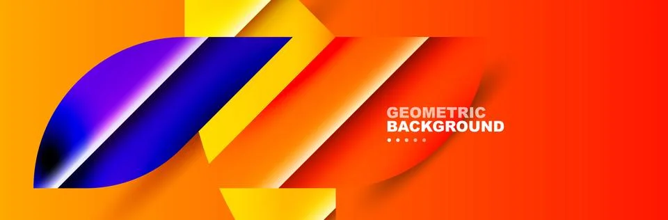 Abstract background with geometric shapes composition and light and shadow Stock Illustration
