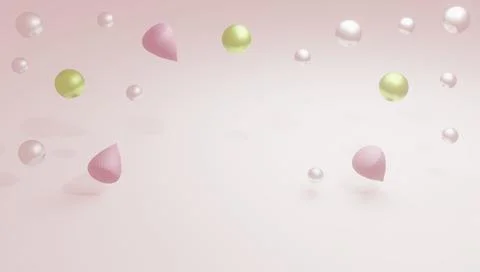 Abstract background with geometric shapes. Delicate pink 3D background Stock Illustration