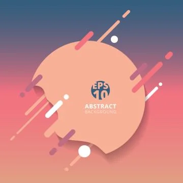 Abstract background with geometric splash, lines and round in a flat minimali Stock Illustration