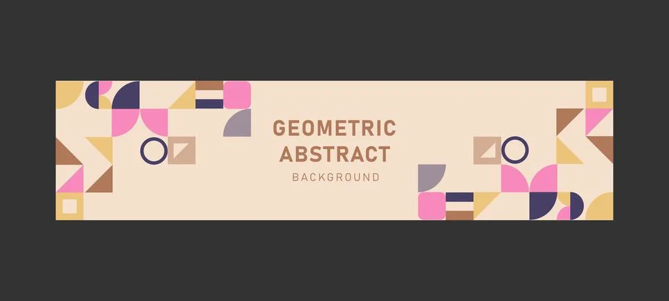 Abstract background with geometric texture horizontal banner creative Stock Illustration