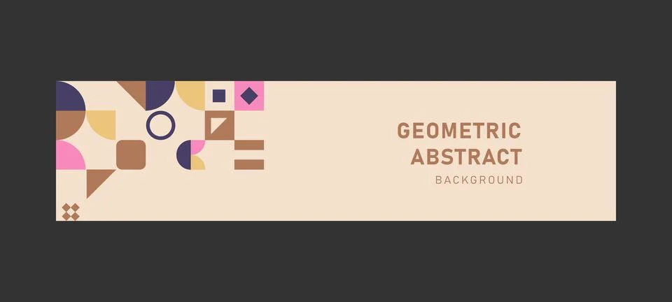 Abstract background with geometric texture horizontal banner art Stock Illustration