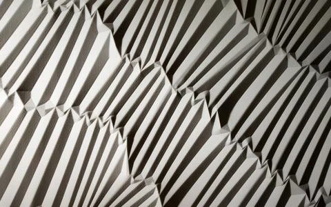Abstract background geometrical pattern in white fiber board Stock-Fotos