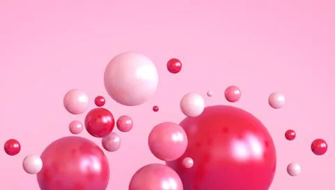 Abstract Background Geometry shapes Circle Bubbles Minimal Concept on Red design Stock Illustration