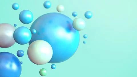 Abstract Background Geometry shapes Circle Bubbles inspiration Concept on Green Stock Illustration