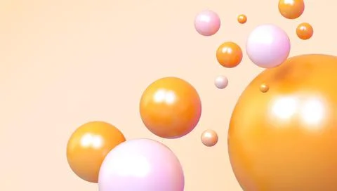 Abstract Background Geometry shapes Circle Bubbles idea Concept on Orange Stock Illustration