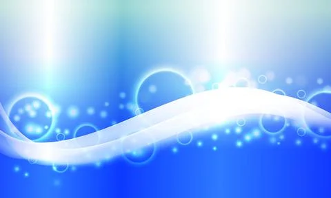 Abstract Background Geometry shapes Circle Bubbles on gradient blue background. Stock Illustration