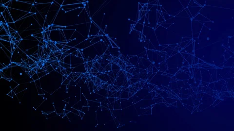 Abstract background, geometry surfaces, blue lines and points Stock Footage 113109270