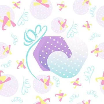 Abstract Background Gift box hexagon sweet pastel Seamless Pattern, Vector il Stock Illustration