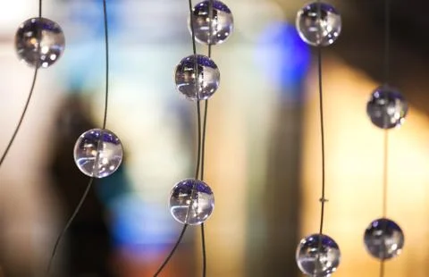 Abstract background with glass design elements of modern chandelier Foto stock