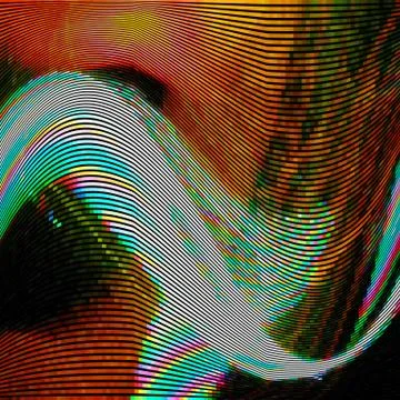 Abstract Background with Glitch Effect Stock Illustration