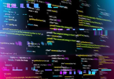 Abstract background with glitched program code Illustrazione stock