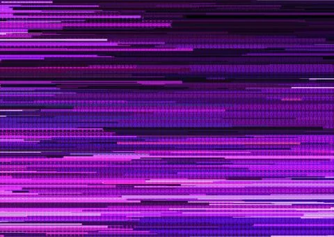Abstract background with glitched vertical stripes, stream line binary code.. Stockillustratie