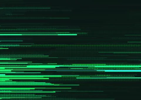 Abstract background with glitched vertical stripes, stream line binary code.. 库存插图
