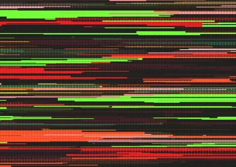 Abstract background with glitched vertical stripes, stream line binary code.. 库存插图