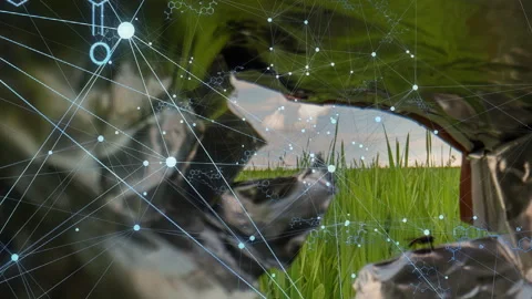Abstract background with glitching network lines and dynamic connections Stock Footage 335309390