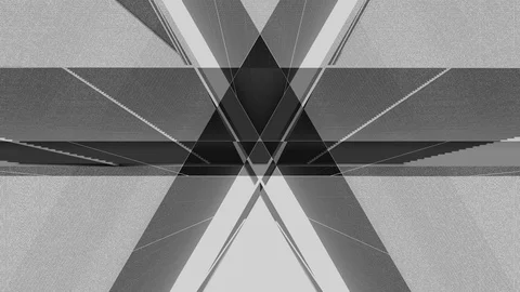 Abstract Background Glitching Triangular Tunnel Black And White 2 Stock-Footage 118886572