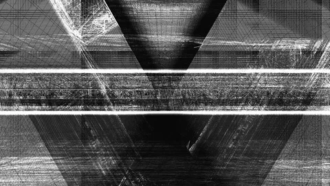 Abstract Background Glitching Triangular Tunnel Black And White 5 Stock Footage 118886687